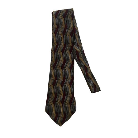 Cocktail Collection Brandy As Seen Under the Microscope Burgundy Gray Tan Tie - Picture 3 of 8